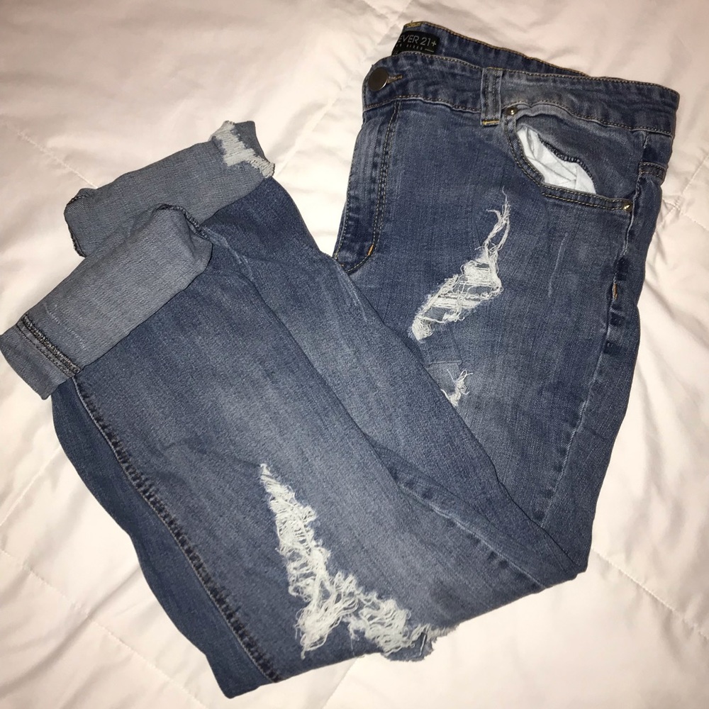Plus Size Distressed Jeans